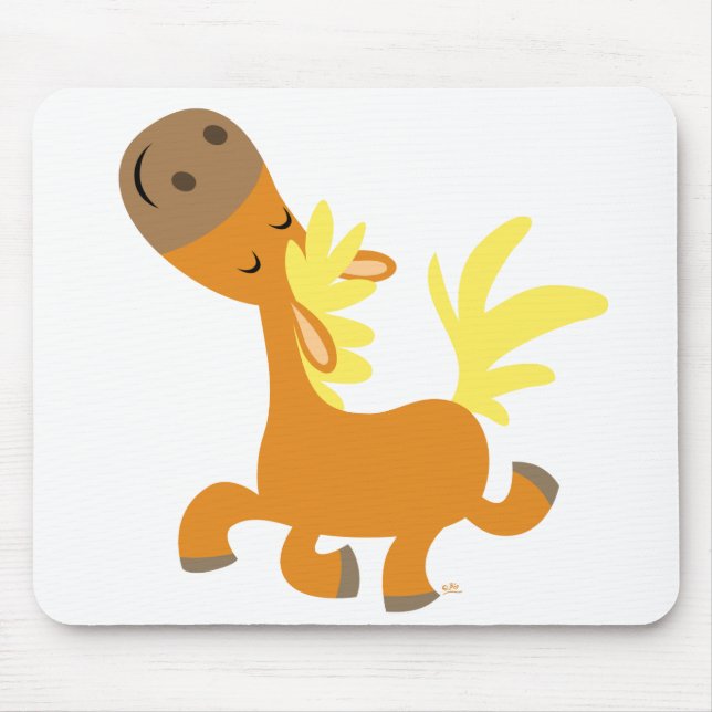 Mousepad Feliz desenho animado Pony T-shirt (Frente)