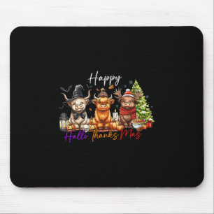 Mousepad Feliz Dia das Bruxas Ação de Graças Natal Vaca Fer