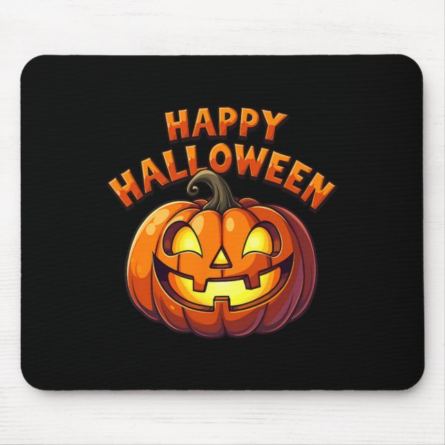 Mousepad Feliz Dia das Bruxas Feliz Jack O'lantern Pumpkin (Frente)