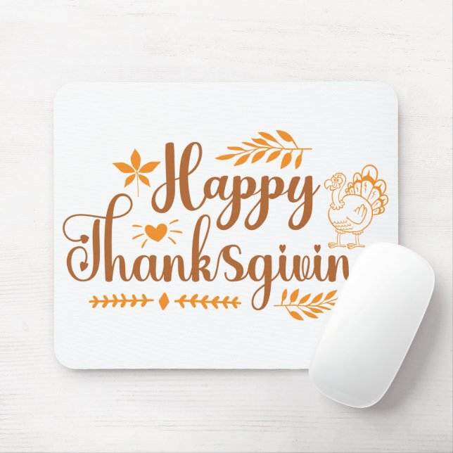 Mousepad Feliz Dia de Ação de Graças (Com mouse)