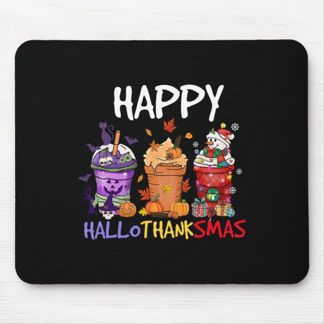 Mousepad Feliz Dia de Ação de Graças de Halloween (Frente)