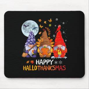 Mousepad Feliz Dia de Ação de Graças de Halloween Gnomos de