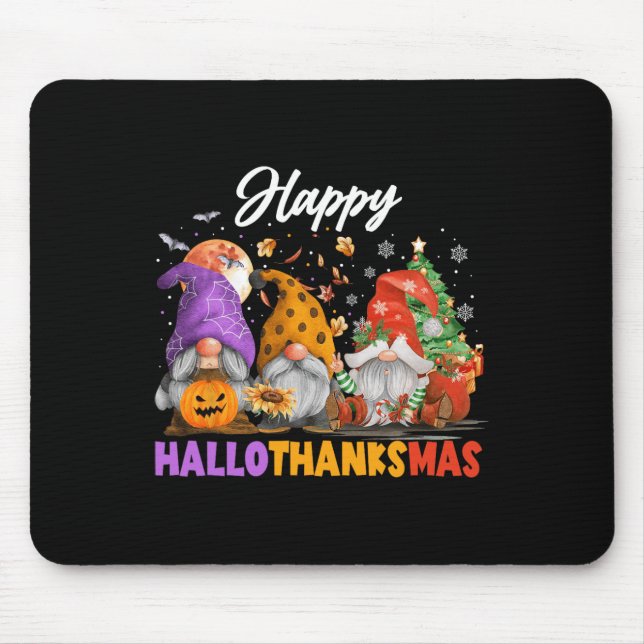 Mousepad Feliz Dia de Ação de Graças do Gnomo do Hallothank (Frente)