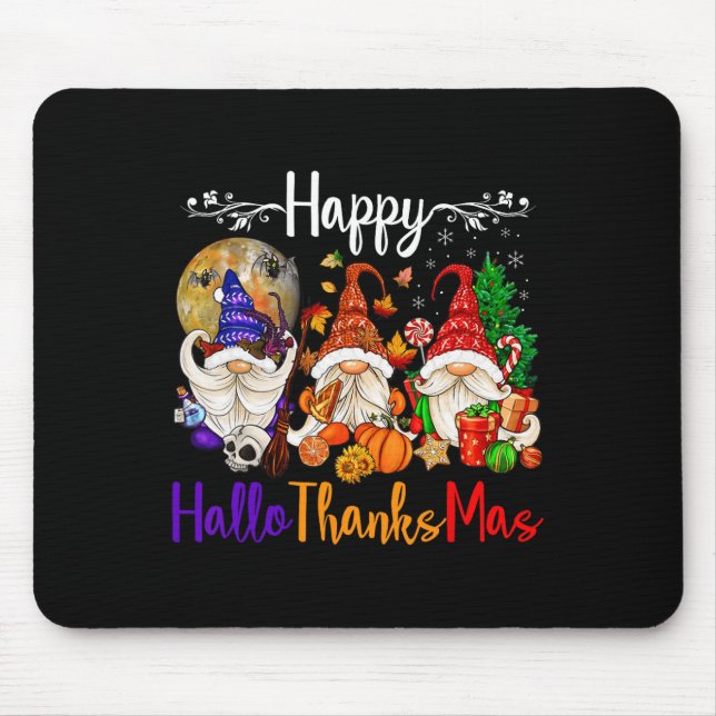 Mousepad Feliz Dia de Ação de Graças dos Gnomos de Hallotha (Frente)