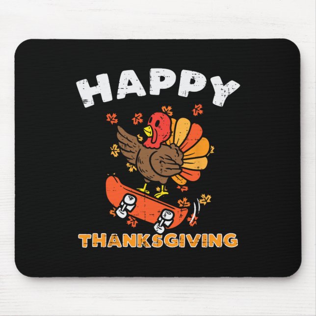 Mousepad Feliz Dia de Ação de Graças Feliz da Turquia Fall  (Frente)