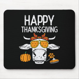 Mousepad Feliz Dia de Ação de Graças Vaca Queda Homens do A