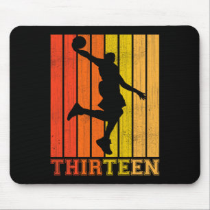 Mousepad Feliz Dia De Aniversário De 13 Para Rapazes Basket