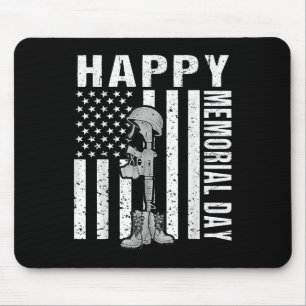 Mousepad Feliz Dia de Memória Camisa De Bandeiras Dos Eua