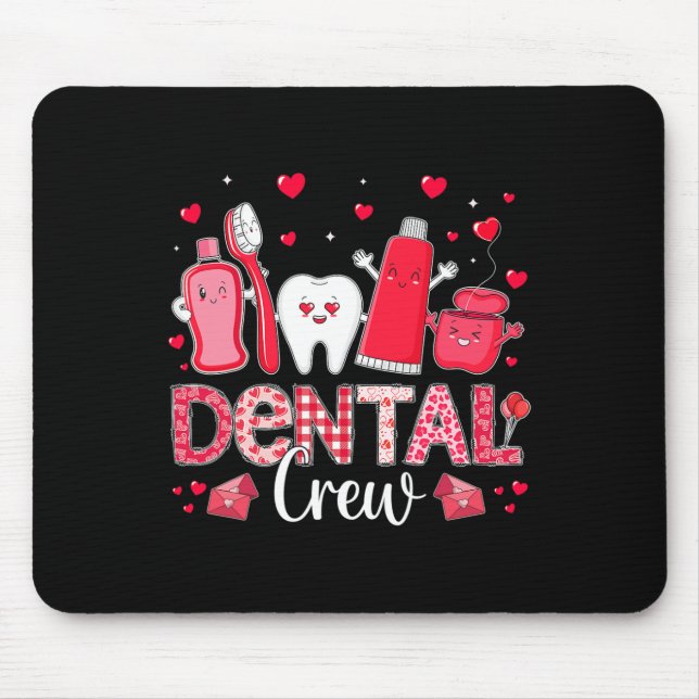 Mousepad Feliz dia de os namorados Dental Crew Love Dental  (Frente)
