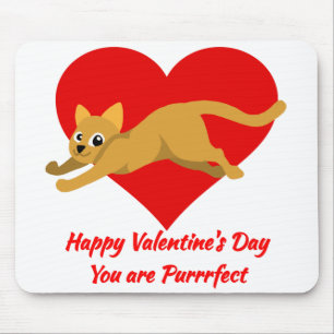 Mousepad feliz dia de os namorados Você é um gato fofo Pu