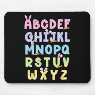 Mousepad Feliz Dia de Páscoa Alfabeto Abcs Elemeno Para Pro