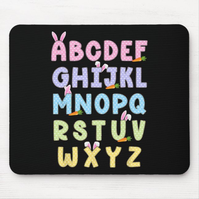 Mousepad Feliz Dia de Páscoa Alfabeto Abcs Elemeno Para Pro (Frente)