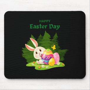 Mousepad Feliz Dia de Páscoa e Coelhinho Deseja Camiseta Di