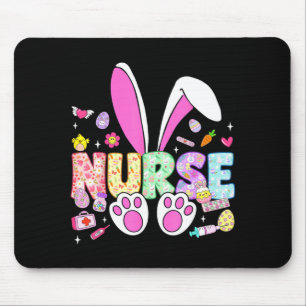 Mousepad Feliz dia de Páscoa orelhas de coelho estetoscópio