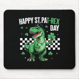 Mousepad Feliz Dia de São Patrício T-Rex Meninos Dinossauro