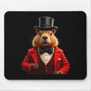 Mousepad Feliz Dia do Groundhog 2025 Groundhog Cavalheiro C