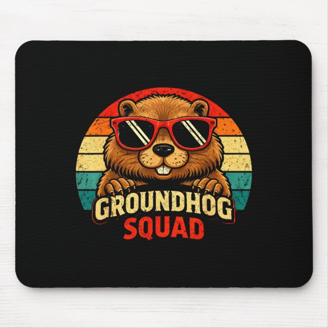 Mousepad Feliz Dia do Groundhog 2026 Celebração Groundhog E (Frente)