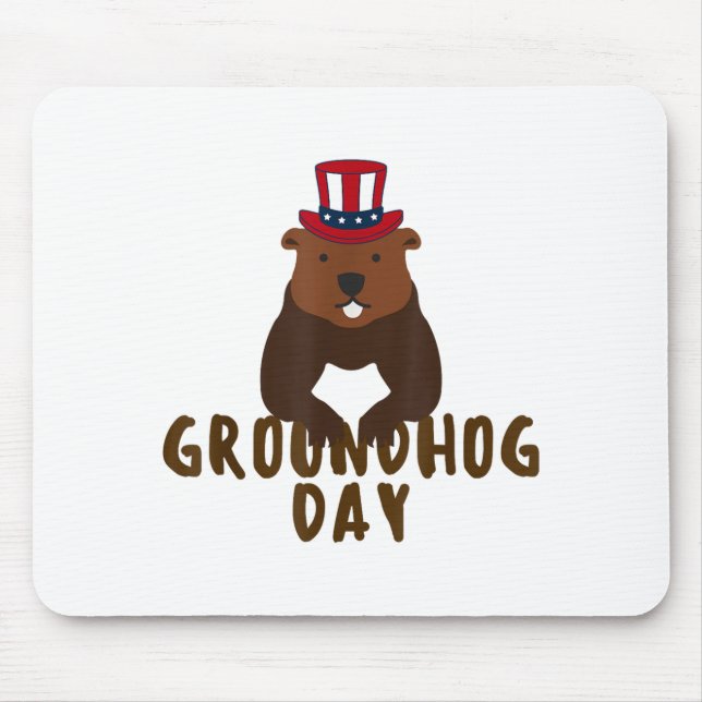Mousepad Feliz Dia do Groundhog Dia do Groundhog Engraçado  (Frente)