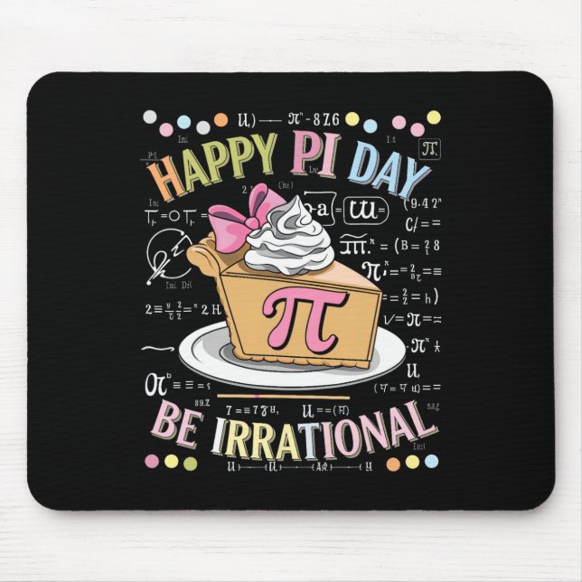 Mousepad Feliz Dia do Pi Matemática Divertida Treinador Pro (Frente)