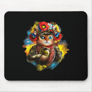 Mousepad Feliz Dia do Soldado Gato Ucraniano Retro Lov
