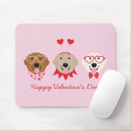 Mousepad Feliz Dia dos Namorados Cachorros de Retriever Our