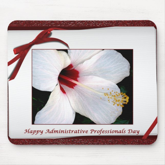 Mousepad Feliz Dia dos Profissionais Administrativos Floral (Frente)