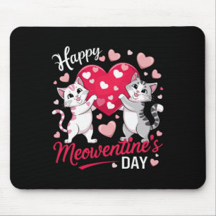 Mousepad Feliz Dia Meowentino Engraçado Gato Fofo Amante do