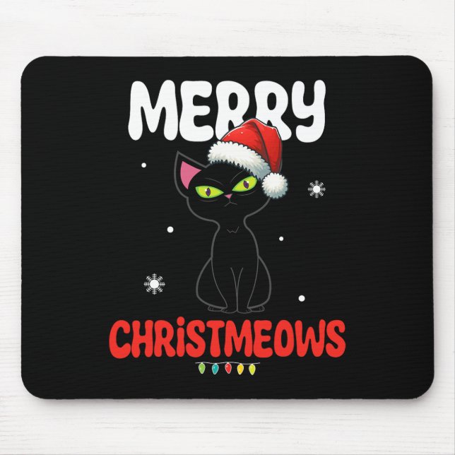 Mousepad Feliz divertida Christmeows Jolly Cat Crianças de  (Frente)