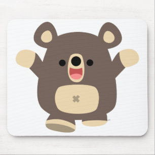 Mousepad feliz do urso preto dos desenhos animados