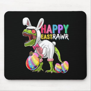 Mousepad Feliz Eastrawawr T Rex Dinosaur Easter Bunny Ovo C