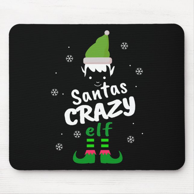 Mousepad Feliz Elf Santas Elf Engraçado Festa de Natal (Frente)