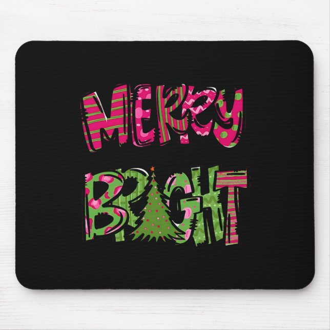Mousepad Feliz Engraçada E Feriado De Natal Brilhante (Frente)