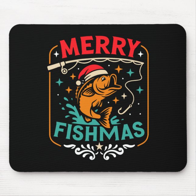 Mousepad Feliz Fishmas B Peixe Natal Suor Feio Xmas F (Frente)