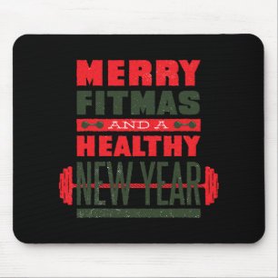 Mousepad Feliz Fitmas E Feliz Ano Novo Fitness Natal Divert