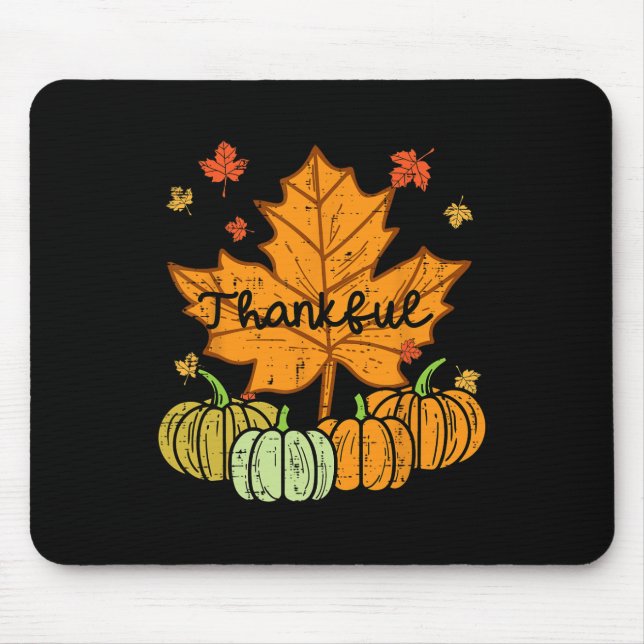 Mousepad Feliz Folha de Pumpkin Bonito Homens de Queda de A (Frente)