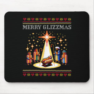 Mousepad Feliz Glizzmas Tacky Engraçado Feliz Cachorro Quen