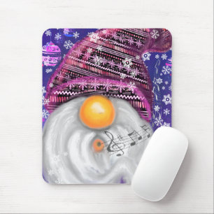 Mousepad Feliz Gnomo Em Roxo Que Canta Uma Canção De Nata