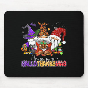 Mousepad Feliz Hallothanksmas Gnomos Dia das Bruxas Ação de