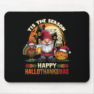 Mousepad Feliz Hallothanksmas Halloween Dia de Ação de Graç