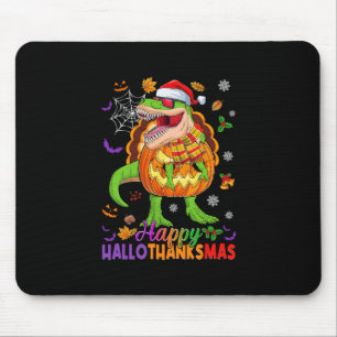 Mousepad Feliz Hallothanksmas T Rex Dia das Bruxas Ação de