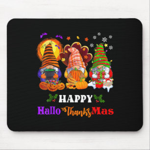 Mousepad Feliz Hallothanksmas Três Gnomos Dia das Bruxas Al