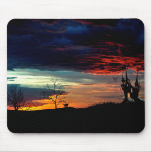 Mousepad Feliz Halloween, Casa das Bruxas Cérebro