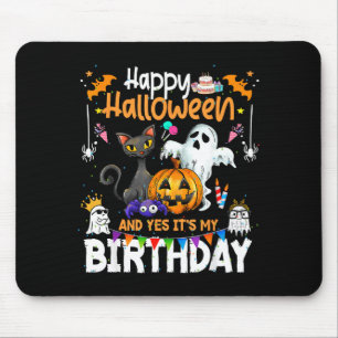 Mousepad Feliz Halloween E Sim É Meu Aniversário Divertido