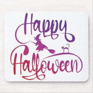 Mousepad Feliz Halloween gradient voando feiticeiro