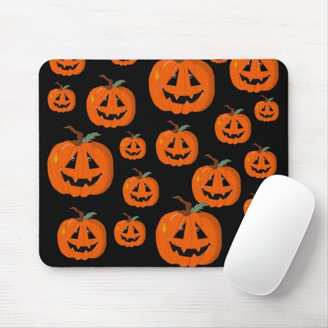 Mousepad Feliz Halloween Jack O Lanterna Arte Ilustrativa (Com mouse)