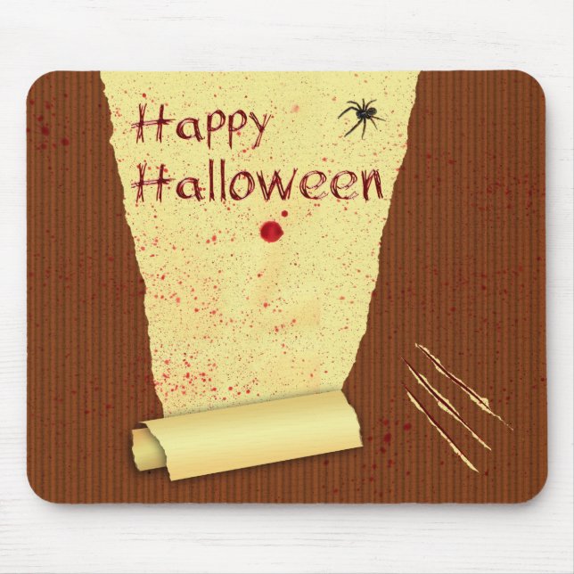 Mousepad Feliz Halloween Papel de Parede Sangrento (Frente)