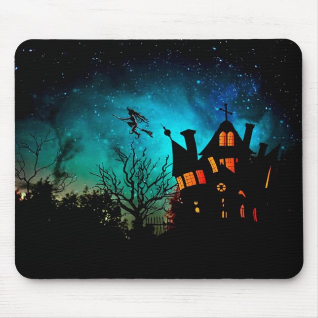 Mousepad Feliz Halloween Spooky, Bruxa Voadora (Frente)