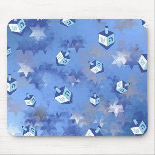 Mousepad Feliz Hanukkah Challing Stars and Dreidels