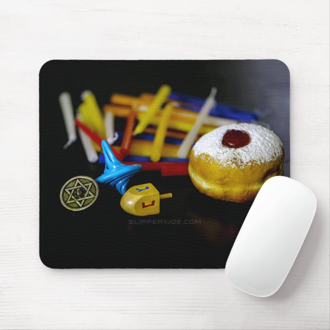 Mousepad Feliz Hanukkah, Estrela de David, Menorah Colf (Com mouse)