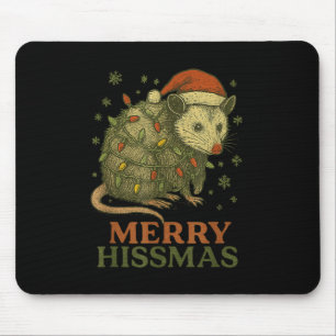 Mousepad Feliz Hissmas Ssum Santa Hat Xmas Homens Luzes Mul